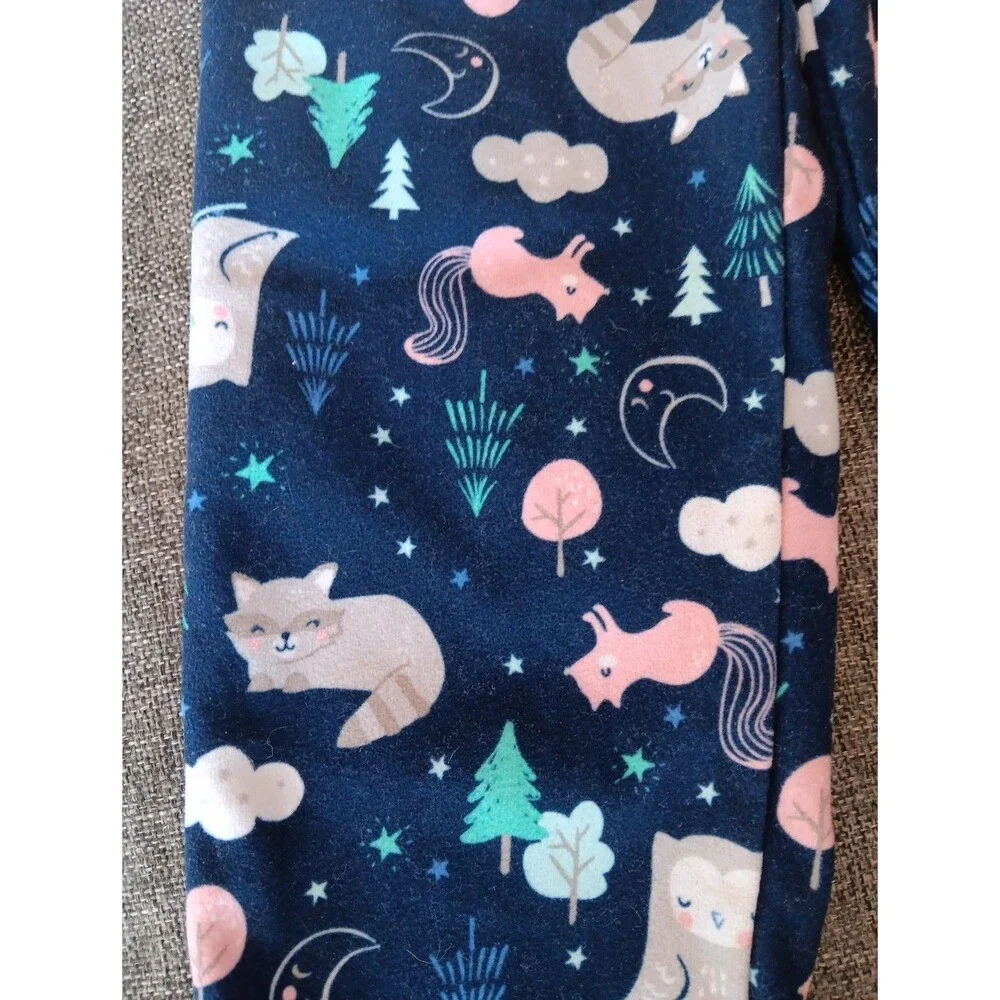 Pajamas 3T Girls Carters Pink Blue Fleece Owl  sleepwear Set Long Sleeve